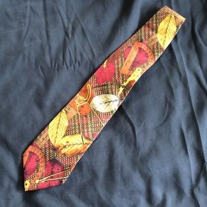 STRUCTURE Autumn Fall Leaf Silk Tie Tweed Colors
